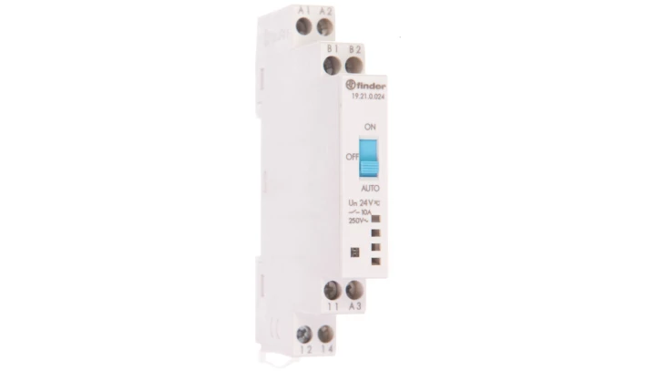 Modułowy przekaźnik 1P 10A 24V AC/DC auto-załącz–wyłącz 19.21.0.024.0000