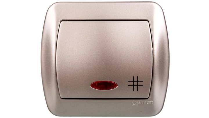 Simon Akord Łącznik krzyżowy z podświetleniem 10AX 250V satyna met