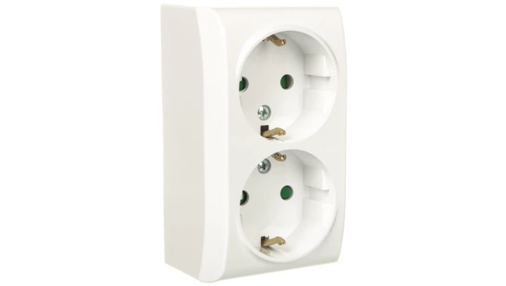 BIS Gniazdo podwójne z/u Schuko z przesłonami białe GN-2BSP/00