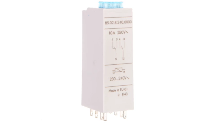 Przekaźnik czasowy 2P 10A 230-240V AC, wielofunkcyjny Al, Dl, SW, GI 85.02.8.240.0000