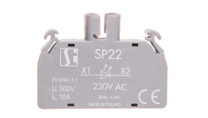 Oprawka lampki LED BA9s 230V AC bez lampki SP22-1435-R05