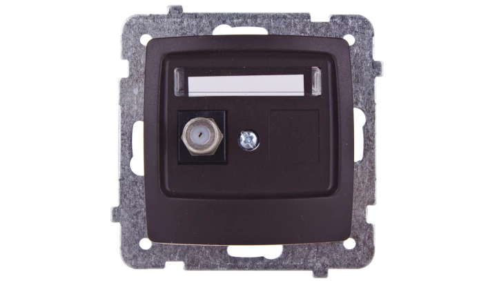 KARO Gniazdo antenowe pojedyncze typu F czekoladowy metalik GPA-1SF/m/40