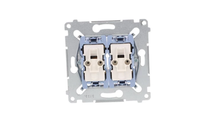 Simon 54 Łącznik krzyżowy podwójny mechanizm 10AX 250V, szybkozłącza, SW7/2XM