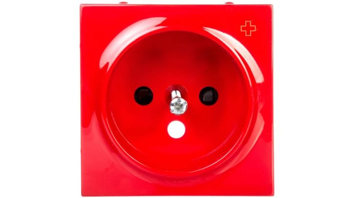 Simon 54 Pokrywa gniazda pojedynczego z przesłonami antybakteryjna czerwona DGZ1ZP/AB22