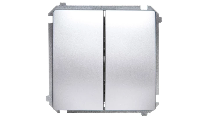 Simon Basic Łącznik świecznikowy z podświetleniem 10AX 250V, szybkozłącza, srebrny mat BMW5L.01/43