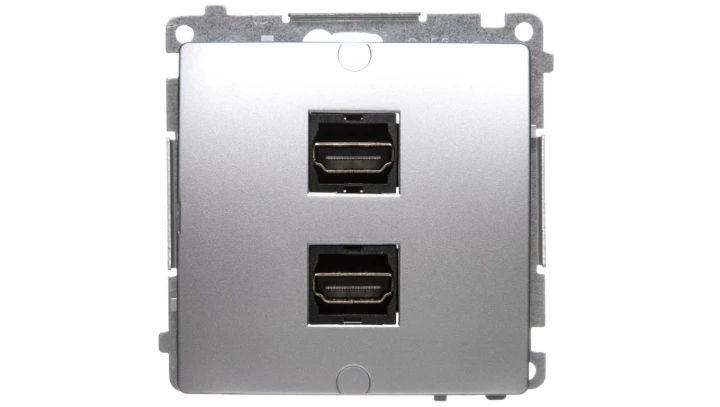 Simon Basic Gniazdo HDMI podwójne srebrny mat BMGHDMI2.01/43