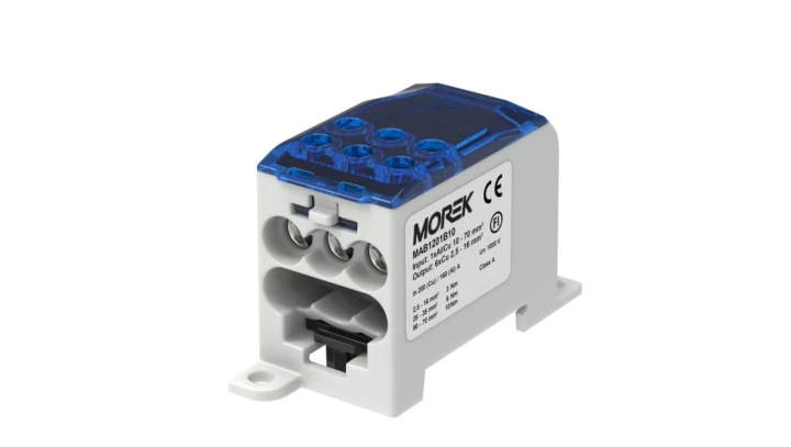 Blok dystrybucyjny - rozdzielczy OJL200A niebieski wej: 1xAl/Cu 10-70mm2 wyj: 6xCu 2,5- 16mm2 MAB1201B10