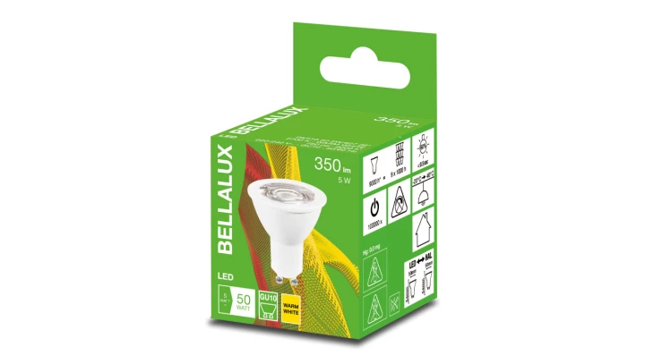 Żarówka LED BELLALUX PAR16 50 GU10 4,5W 350lm 2700K 827 36st. 4058075483453