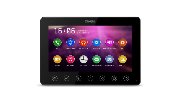 Wideomonitor 7 calowy z dotykowymi przyciskami czarny VP-808B ENT10000421