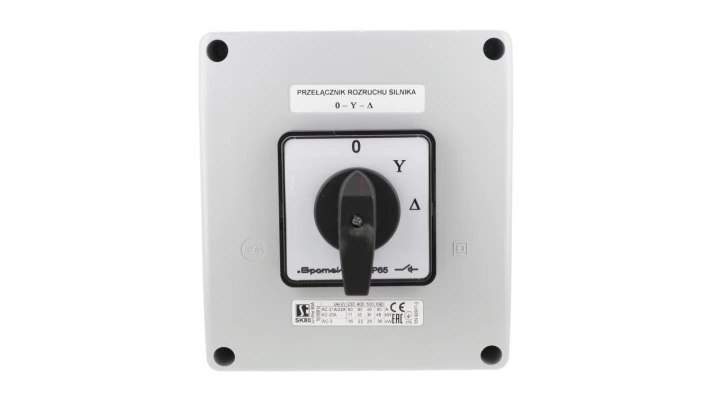 Łącznik krzywkowy 80A przełącznik rozruchowy trójfazowy 0 Y A w obudowie OB18 SK80-4.831\OB18