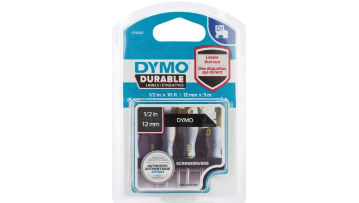 Taśma do drukarek D1 Durable 12mm x 3m biały/czarny 1978365