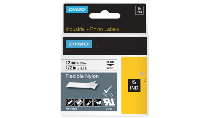 Taśma do drukarek nylonowa elastyczna 12mm x 3,5mm biała S0718100 18488