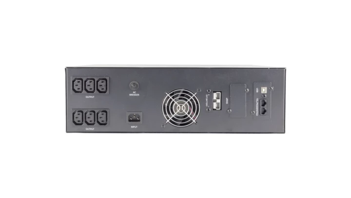 Zasilacz UPS obudowa tower/rack 3U, czysty sinus, line-interactive, 1500VA/1200W, 2x9Ah RTS-LI-1k5-3U-LCD-2x9