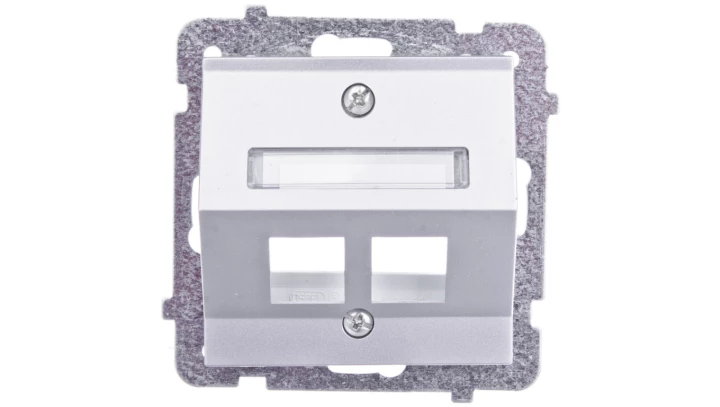 SONATA Obudowa gniazda komputerowego podwójnego srebro mat bez gniazd GPK-2RS/p/38