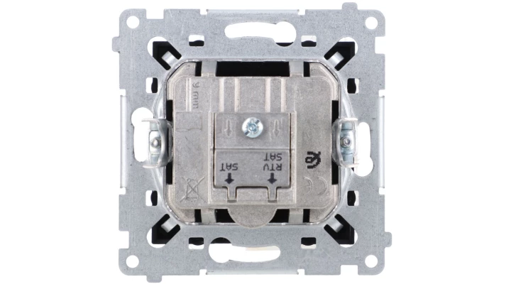 Simon 54 Gniazdo antenowe satelitarne podwójne SAT-SAT-RTV (moduł) czarny mat DASK2.01/49