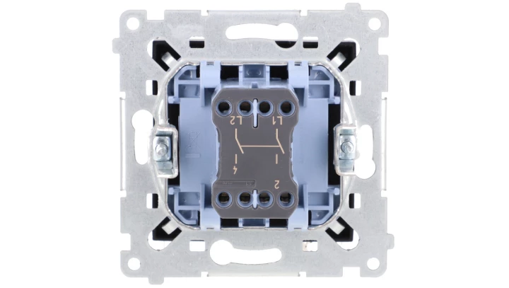 Simon 54 Łącznik dwubiegunowy (moduł) 16AX 250V zaciski śrubowe czarny mat DW2A.01/49