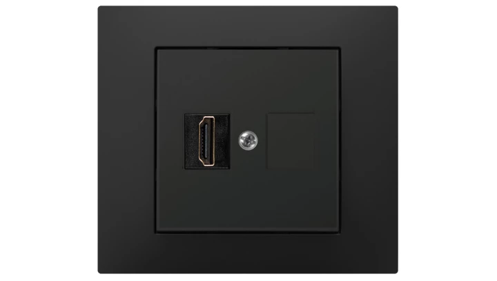 Vestra Gniazdo multimedialne pojedyncze HDMI bez ramki podtynkowe IP20 czarny 3891-19