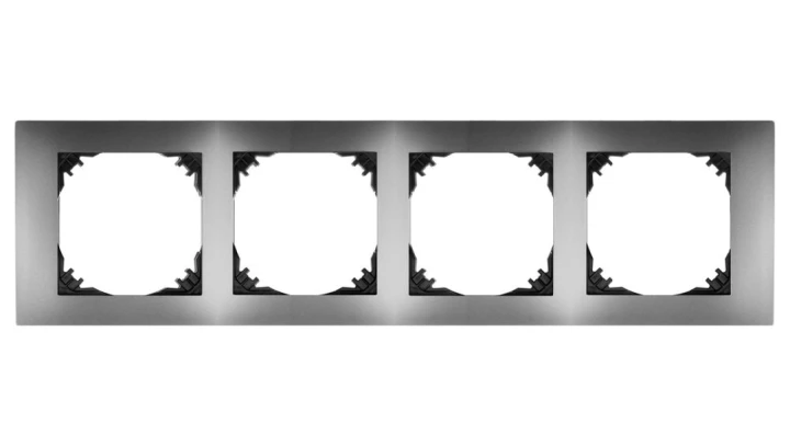 Vestra Ramka poczwórna IP20 srebrny 3874-06