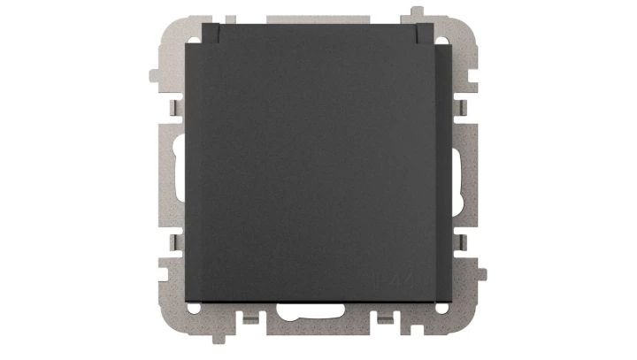 Vestra Gniazdo 2P+Z bez ramki podtynkowe IP44 czarny 3836-19