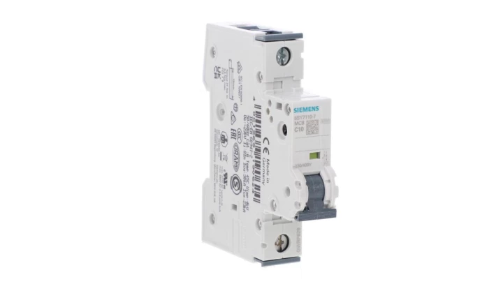 Wyłącznik nadmiarowoprądowy C10A 1P 230/400V 15kA (wg iec 60898) / 30kA (wg iec 60947) 5SY7110-7