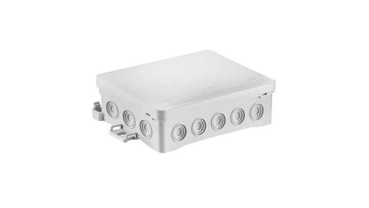 Puszka naścienna 90x40x135mm z dławnicą zintegrowaną samozatrzaskowa, bezhalogenowa, seria FASTBOXiHOOK szara IP54 NS9 35404102
