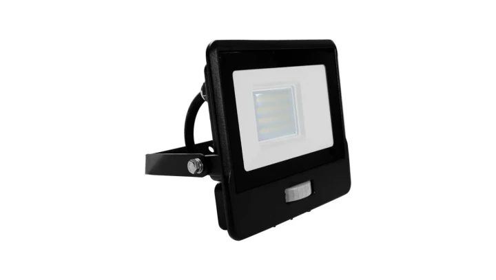 Projektor LED z czujnikiem ruchu 20W 1510lm 4000K Dioda SAMSUNG IP65 Kabel 1m Czarny 5 Lat Gwarancji 20284