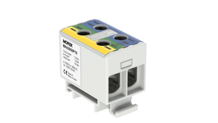 Złączka OTL-PEN50 żółto-zielony, niebieski 2xAl/Cu 1,5-50mm² 1000V AC / 1500V Zacisk uniwersalny do instalacji TN-C-S MAA2050P10