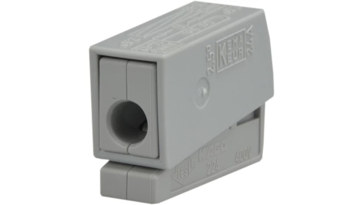 Szybkozłączka oświetleniowa 2x 1-2,5mm2 jasnoszara 224-101 /100szt./