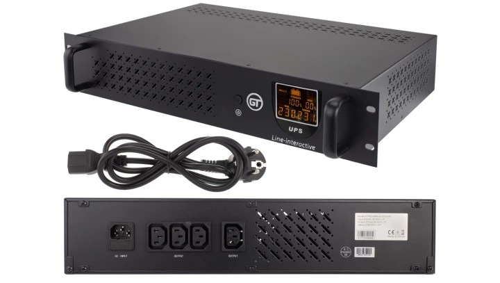 Zasilacz awaryjny UPS GT POWERbox Rack 850VA/510W 3x IEC C13 1x Schucko 19 USB GTPOWERbox08500RTUSB