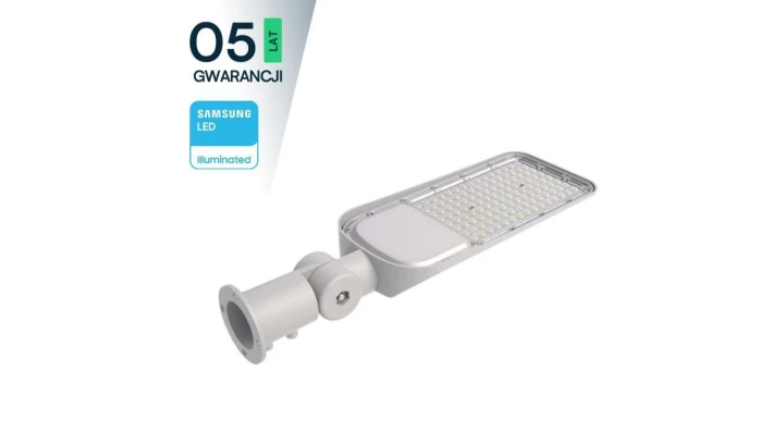 Oprawa Uliczna LED 50W 5000lm 6500K Diody SAMSUNG IP65 Szara 5 Lat Gwarancji Regulowany uchwyt 20425