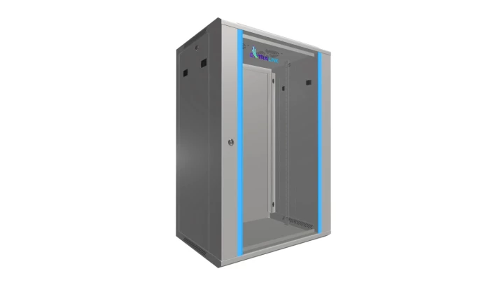 Szafa rack montowana na ścianie Extralink 18U 600x450 Szara
