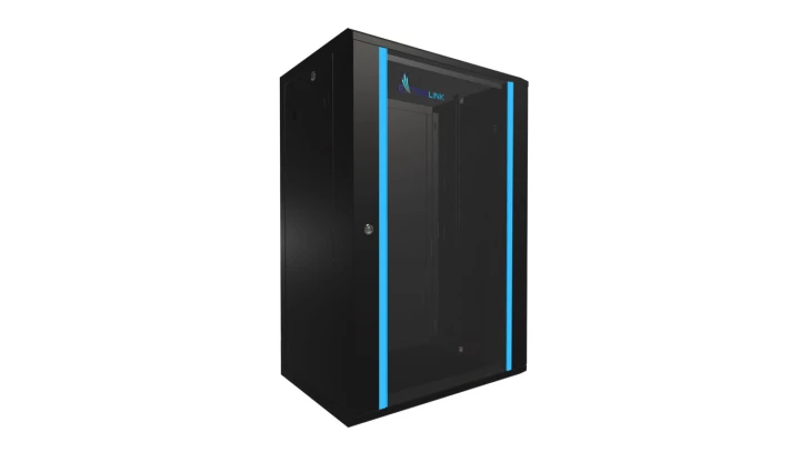 Szafa rack montowana na ścianie Extralink 18U 600x450 Czarna