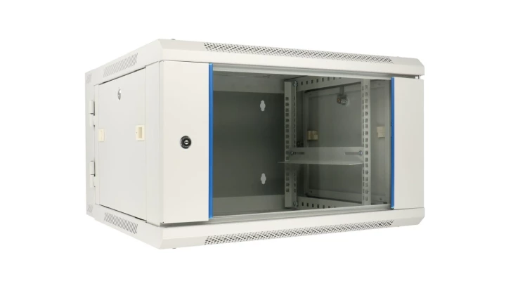 Szafa rack montowana na ścianie, dwusekcyjna Extralink 6U 600x600 AZH Szara