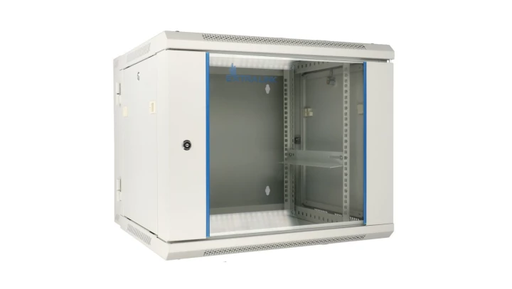 Szafa rack montowana na ścianie, dwusekcyjna Extralink 9U 600x600 AZH Szara