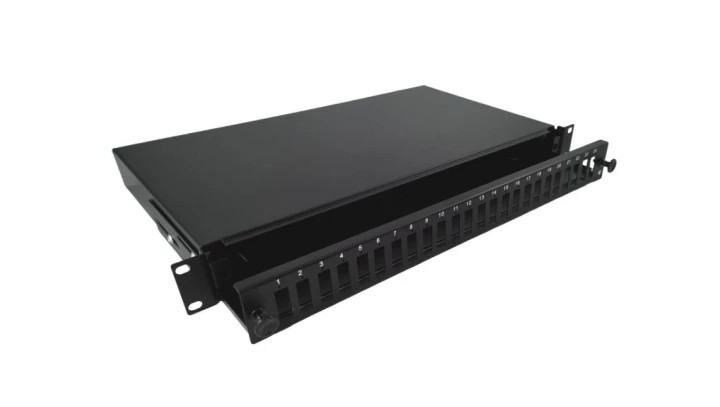 Przełącznica światłowodowa 24xSC duplex 19 1U z płytą czołową, wysuwalna FOP-1U-24SCD-C