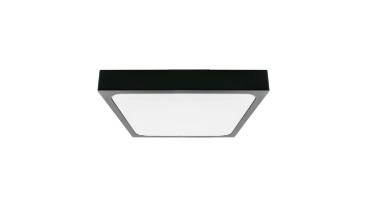 Plafoniera LED 18W 1800lm 4000K IP44 Kwadrat Mleczny Czarna Ramka 7643