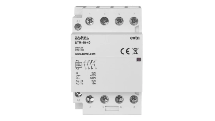 Stycznik modułowy cewka 40A 230V AC 4xNO TH35 EXTA