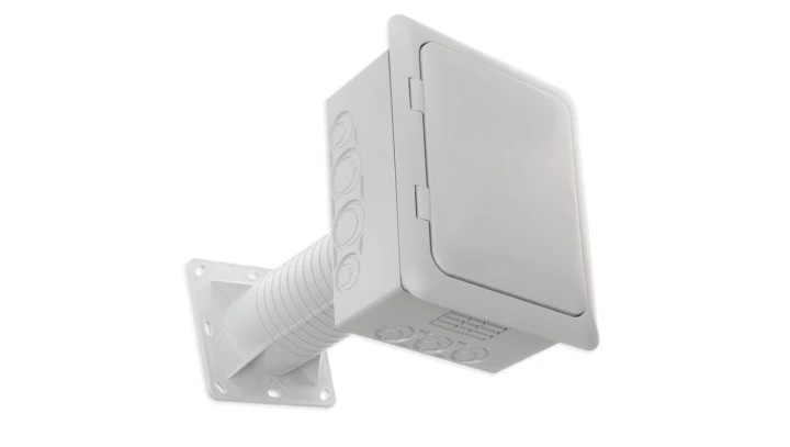 Puszka p/t uniwersalna do systemów docieplających z tubusem i otwieranym wiekiem szara KUZ-VOI-KB