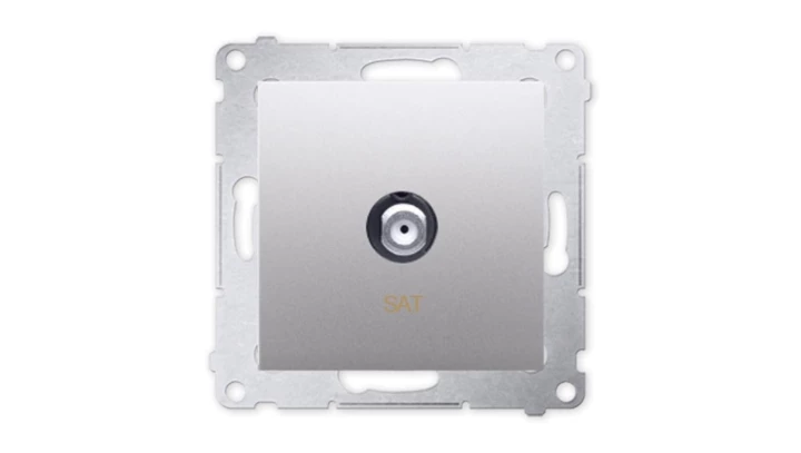 Simon 54 Gniazdo antenowe pojedyncze SAT srebrny mat DASF1.01/43