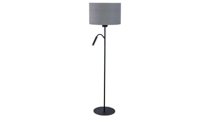 LAMPA PODŁOGOWA HOTEL PLUS SZARO-CZARNA Z WYSIEGNIKIEM DO CZYTANIA 9072 Nowodvorski