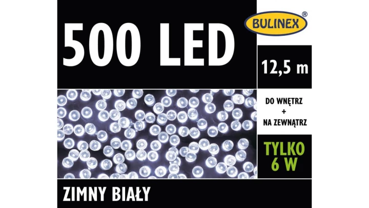 BULINEX 500 LED LAMPKI BIAŁY ZIMNY 12 5M