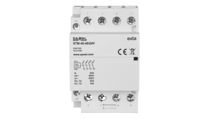 Stycznik modułowy instalacyjny 40A 4Z 24V AC/DC+F13 typ: STM-40-40/24V EXT10000297