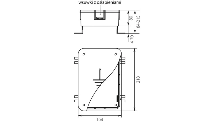 Puszka do złącza odgromowego 218x168x80mm INOX 35.02