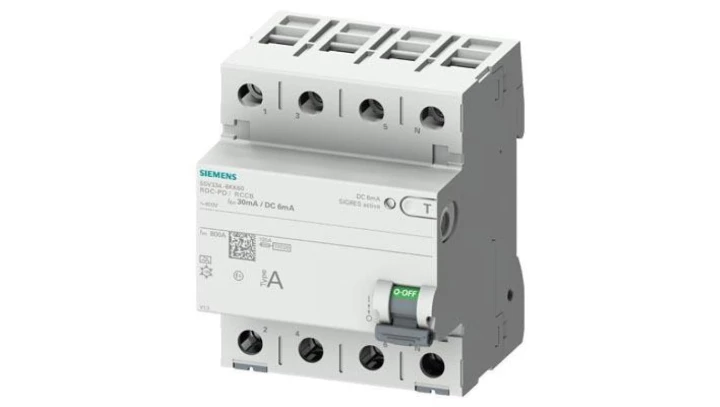 Wyłącznik różnicowo-prądowy eMobility 3P+N 25A 30mA 6mA DC Typ A 400V SENTRON 5SV3342-6KK60