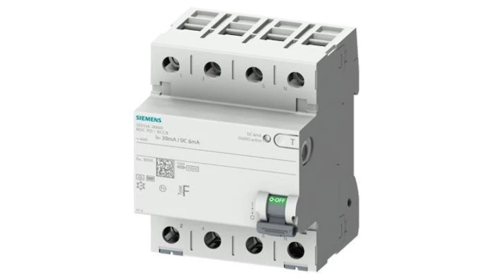 Wyłącznik różnicowo-prądowy eMobility 3P+N 63A 30mA 6mA DC Typ F 400V SENTRON 5SV3346-3KK60