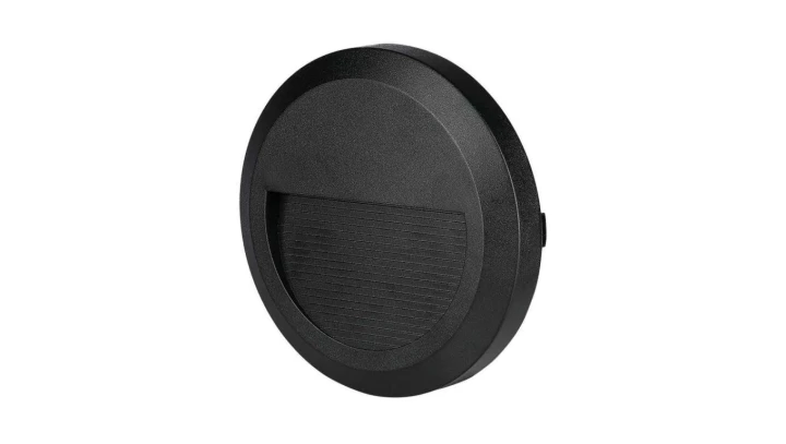 Oprawa schodowa LED 2W 80lm 3000K IP65 Czarna Okrągła 211317