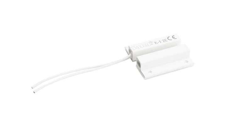 Czujka kontaktronowa systemu alarmowego nawierzchniowa magnetyczna biała K1BI2E