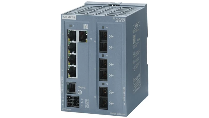 Switch przemysłowy zarządzalny SCALANCE XB205-3 5x10/100 Mbit/s RJ45, 3x100 Mbit/s MM SC, tryb PROFINET, 6GK5205-3BD00-2AB2