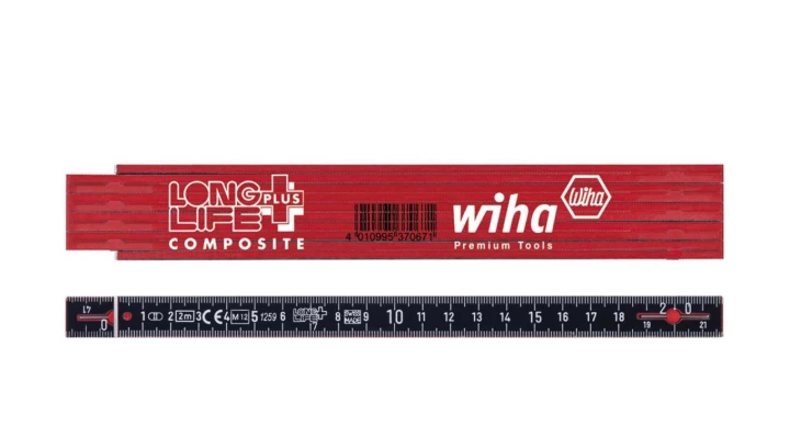 Wiha Przymiar składany Longlife Plus Composite 2 m metryczny, 10 ogniw 15 mm (37067)