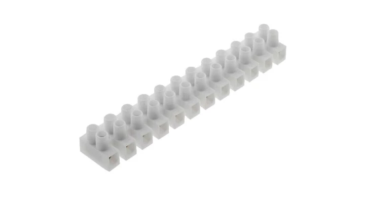 Listwa zaciskowa, zacisk śrubowy 12-torowa 6mm2 32A 400V biała PAWBOL